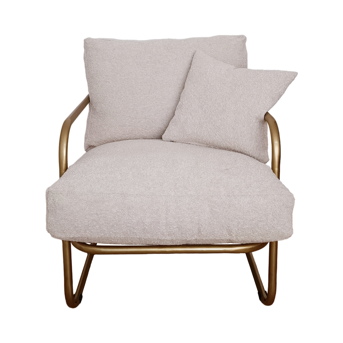 Fotel wypoczynkowy NUBE BEIGE dorado Fotel wypoczynkowy do salonu w stylu glamour