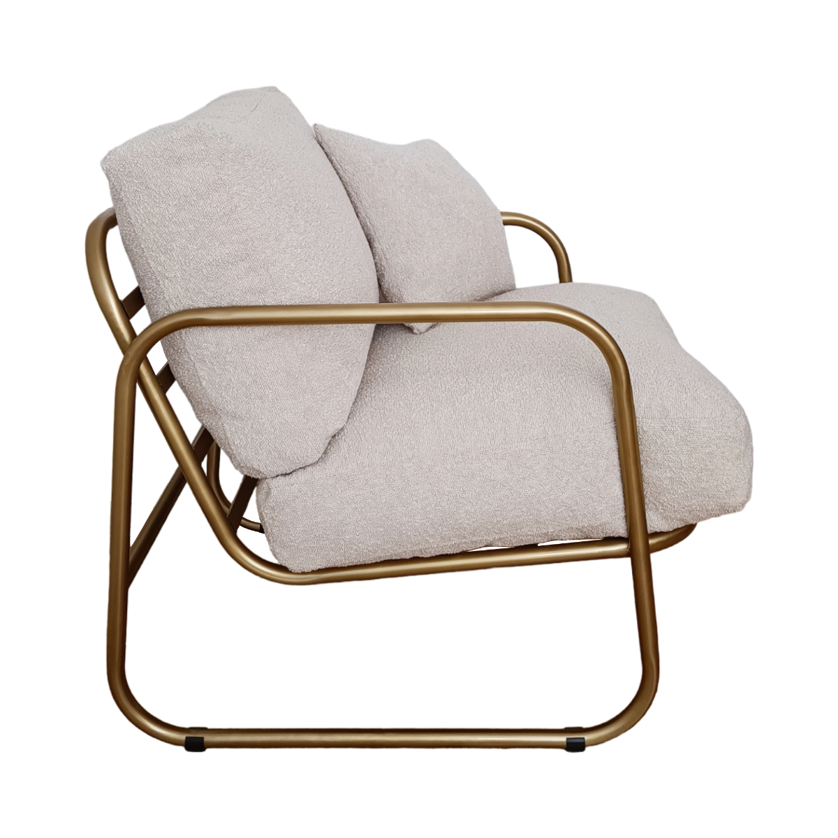 Fotel wypoczynkowy NUBE BEIGE dorado Fotel wypoczynkowy boucle w kolorze beżowym