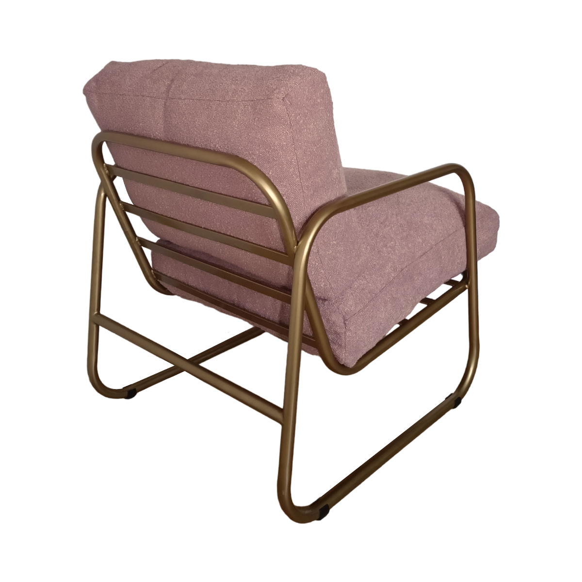 Fotel wypoczynkowy NUBE ROSADO dorado Fotel wypoczynkowy boucle w kolorze różowym