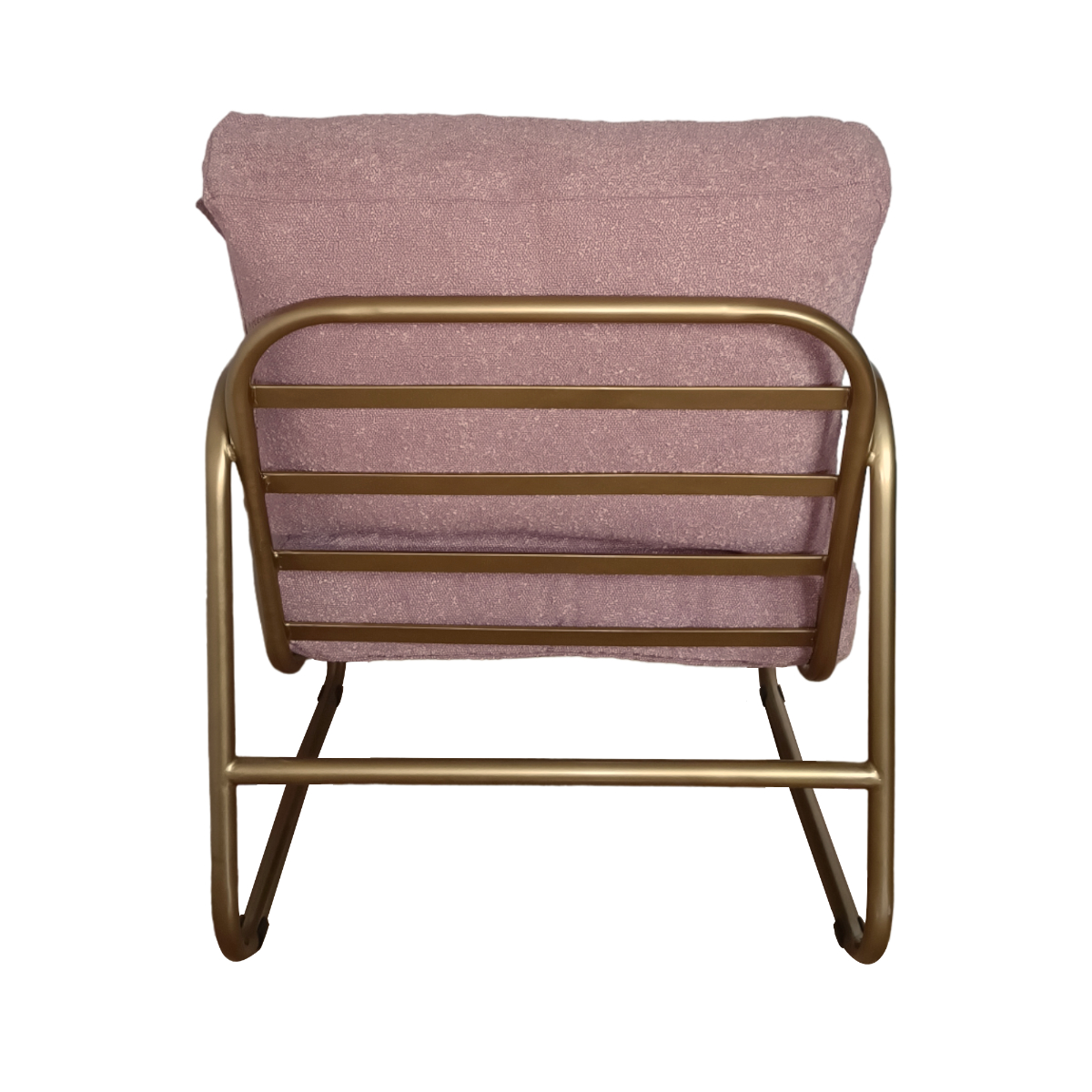 Fotel wypoczynkowy NUBE ROSADO dorado Fotel wypoczynkowy z metalu i tkaniny boucle